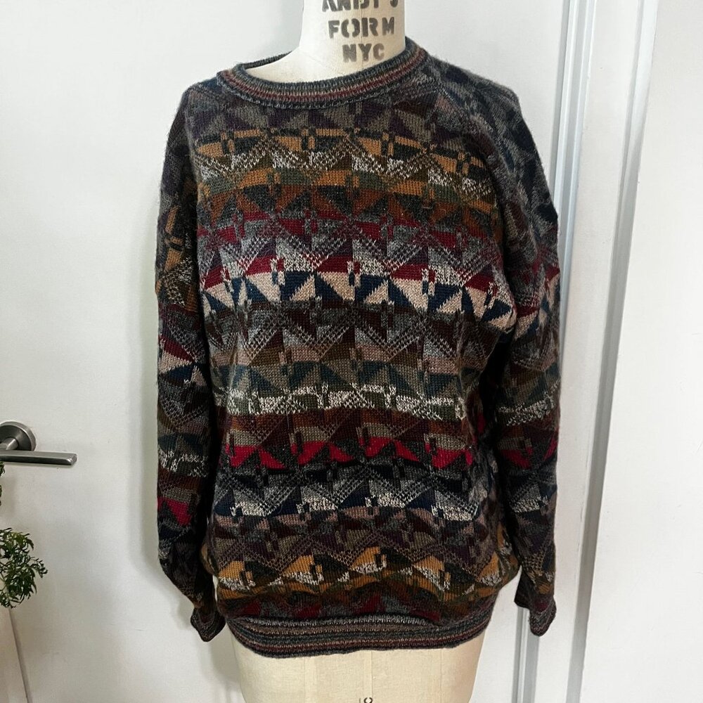 VTG INTI FOR GEORGE ALEXANDER Alpaca Geometric Sweater‎ Size Large
